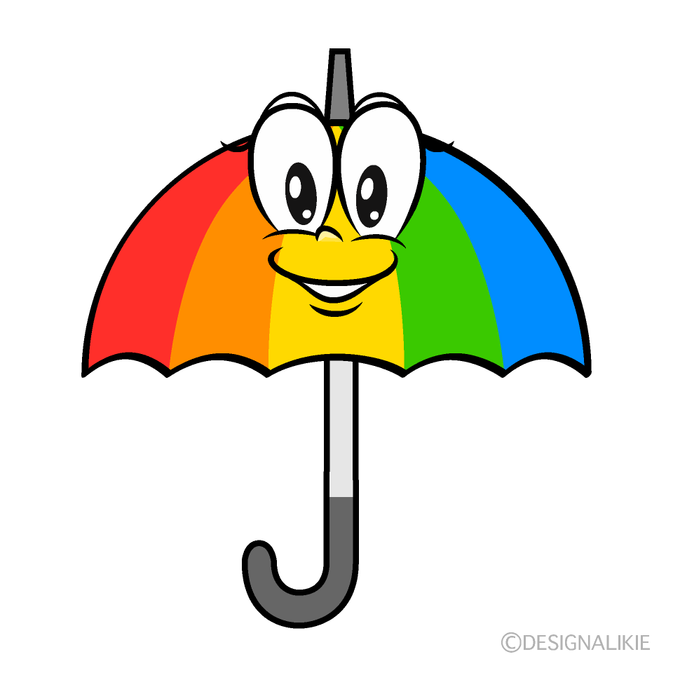 Rainbow Umbrella Cartoon Character Image