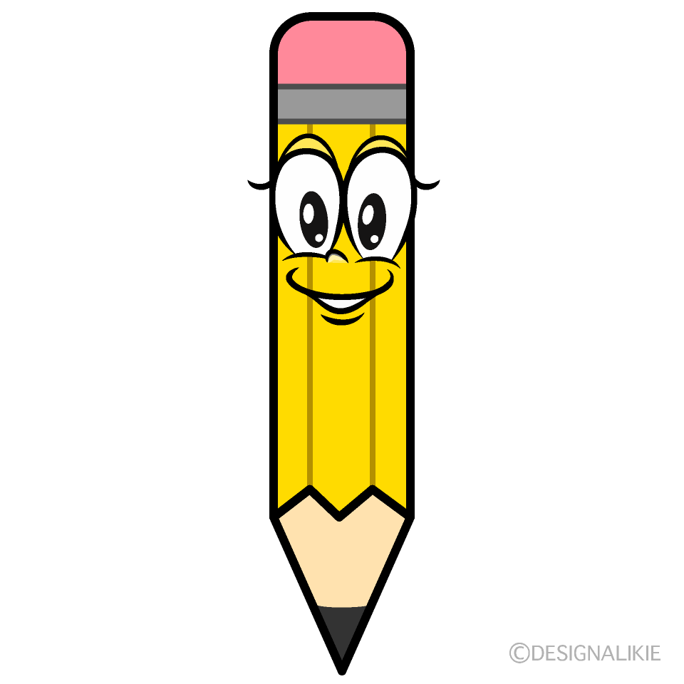 Yellow Pencil Cartoon Character Image