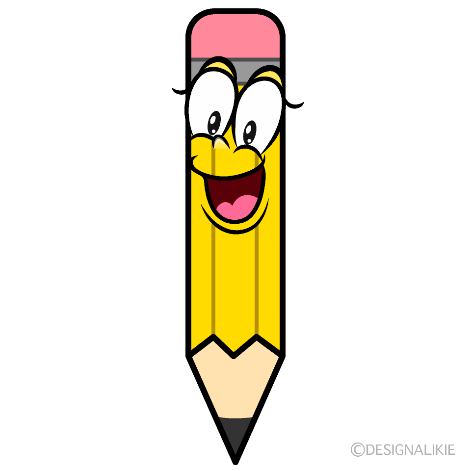 Surprising Yellow Pencil Cartoon Character Image