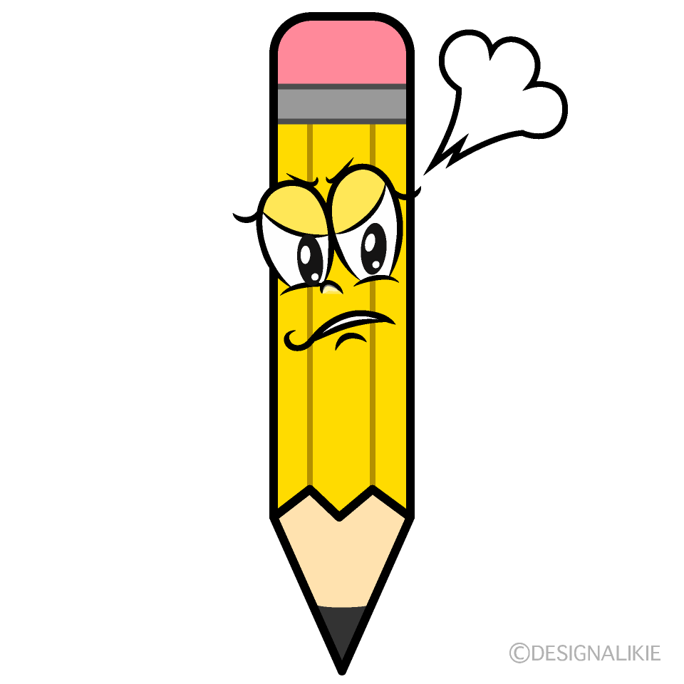 Angry Yellow Pencil Cartoon Character Image