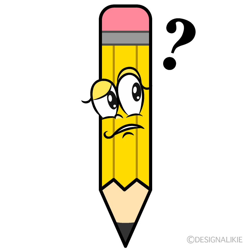 Thinking Yellow Pencil Cartoon Character Image