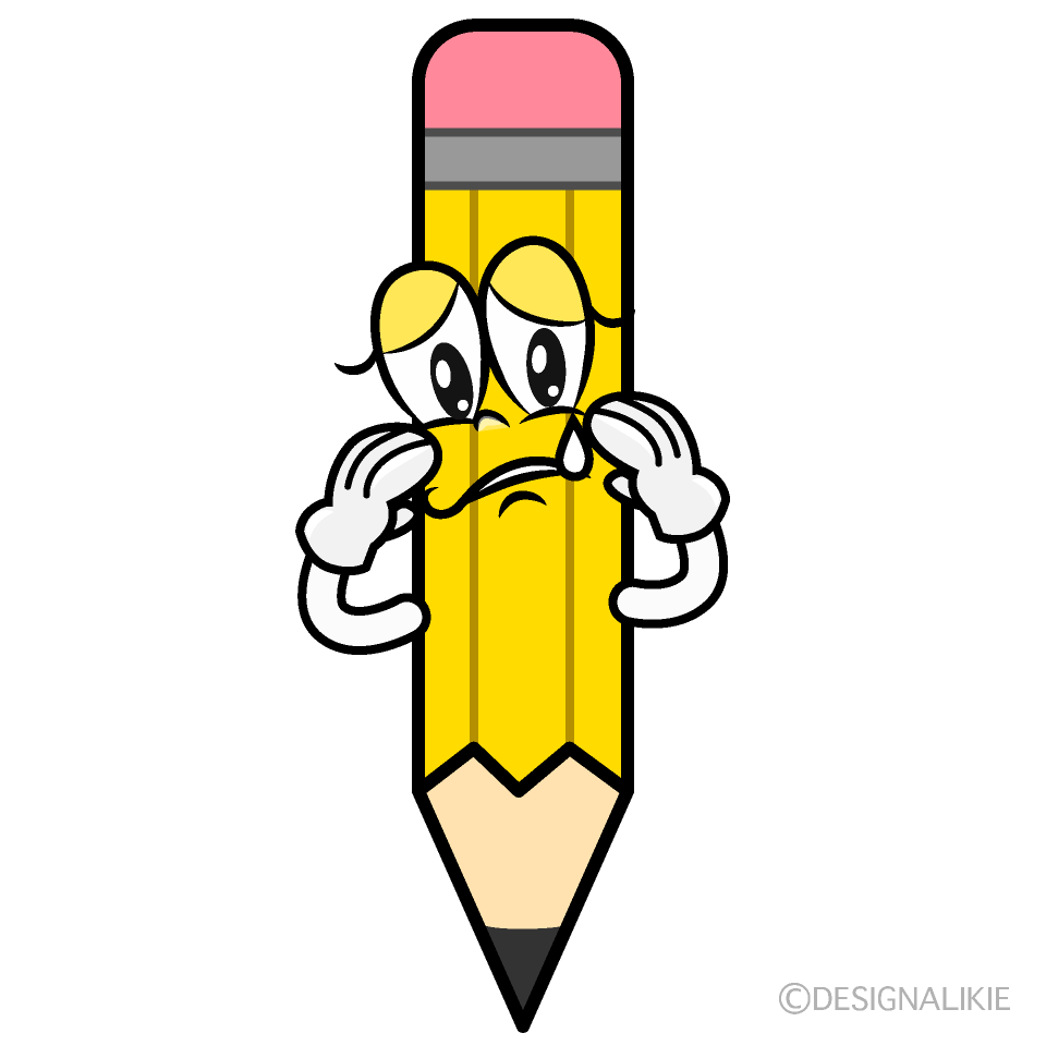 Sad Yellow Pencil Cartoon Character Image