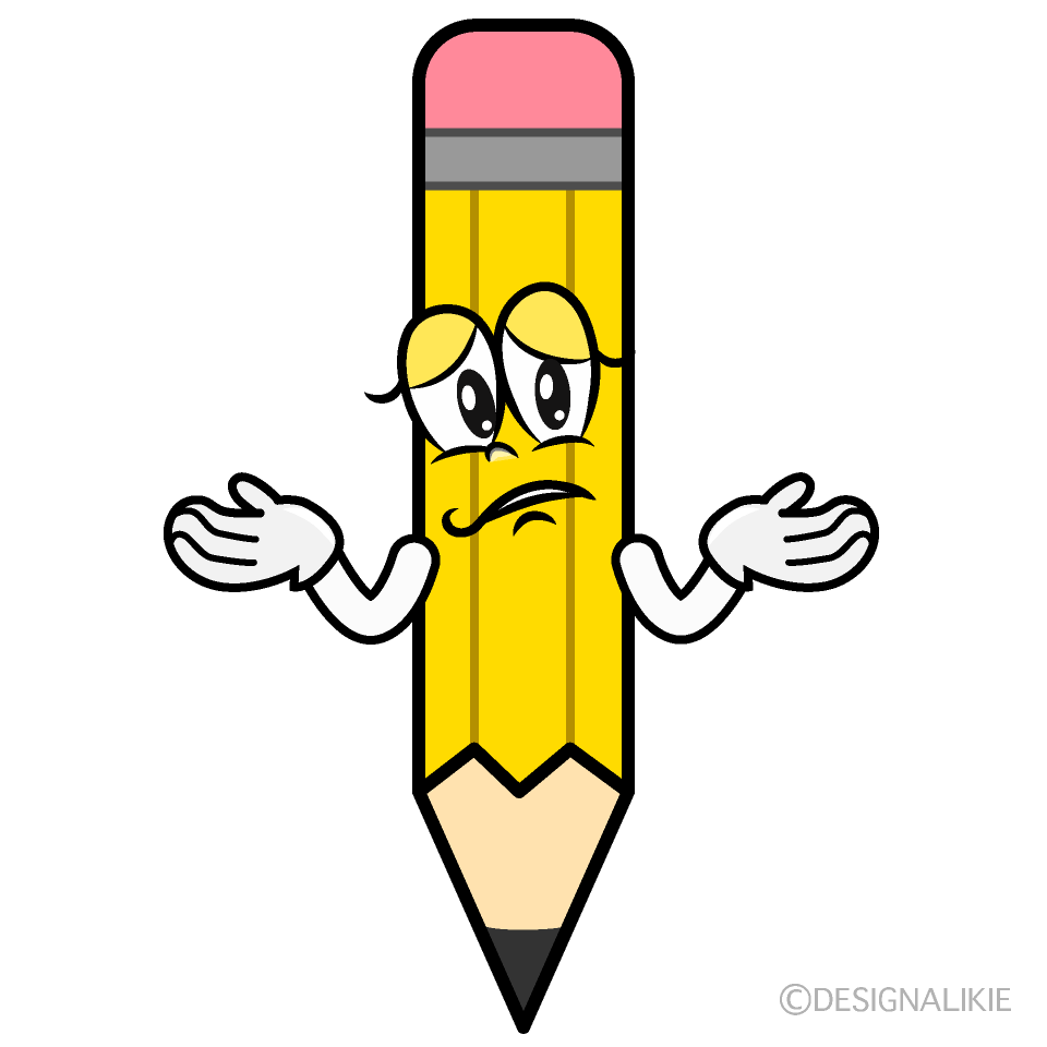 Troubled Yellow Pencil Cartoon Character Image