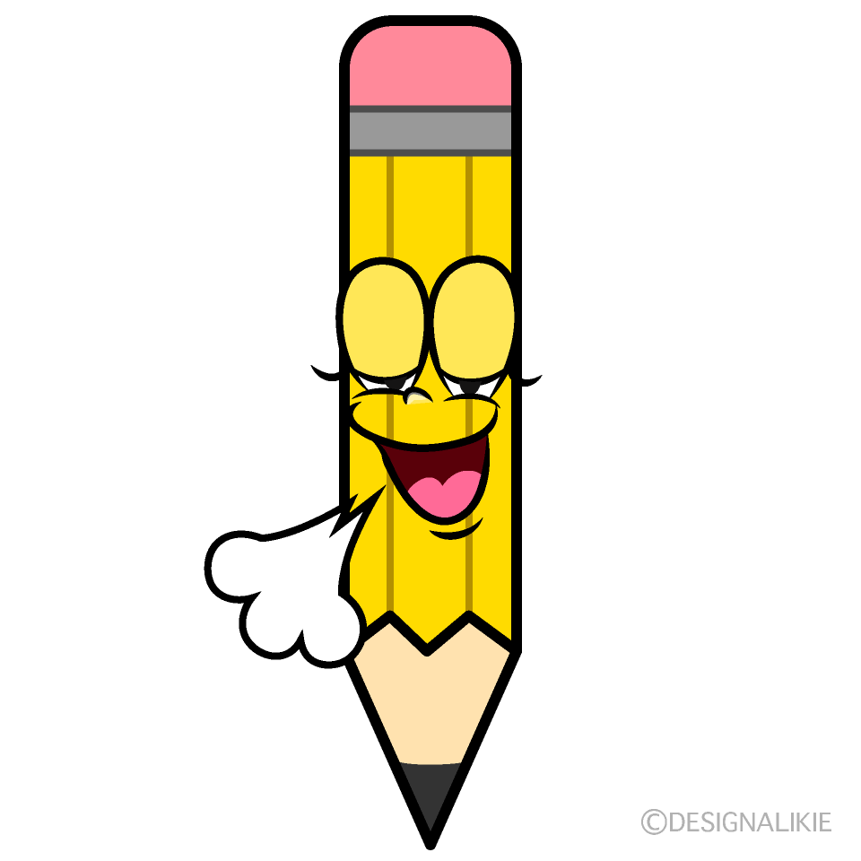 Relaxing Yellow Pencil Cartoon Character Image