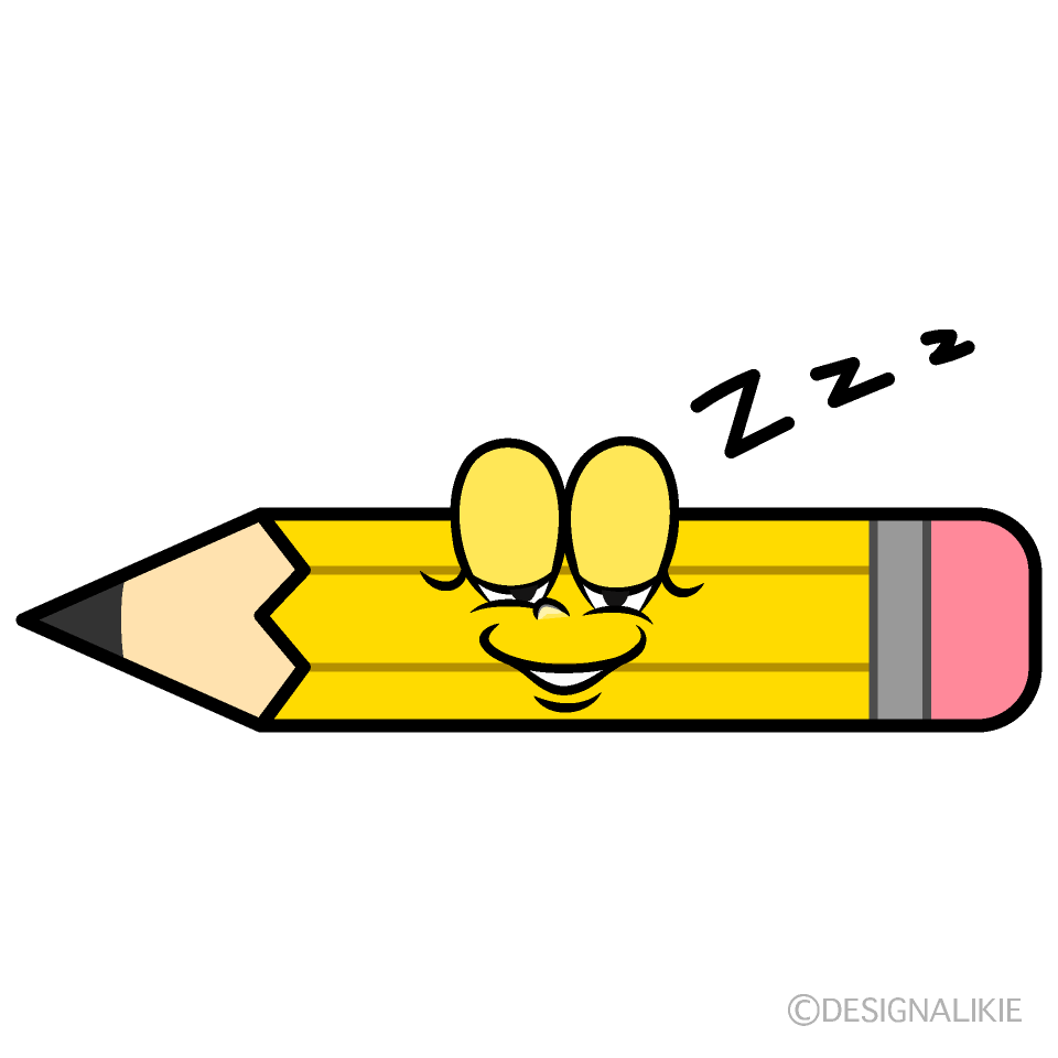 Sleeping Yellow Pencil Cartoon Character Image