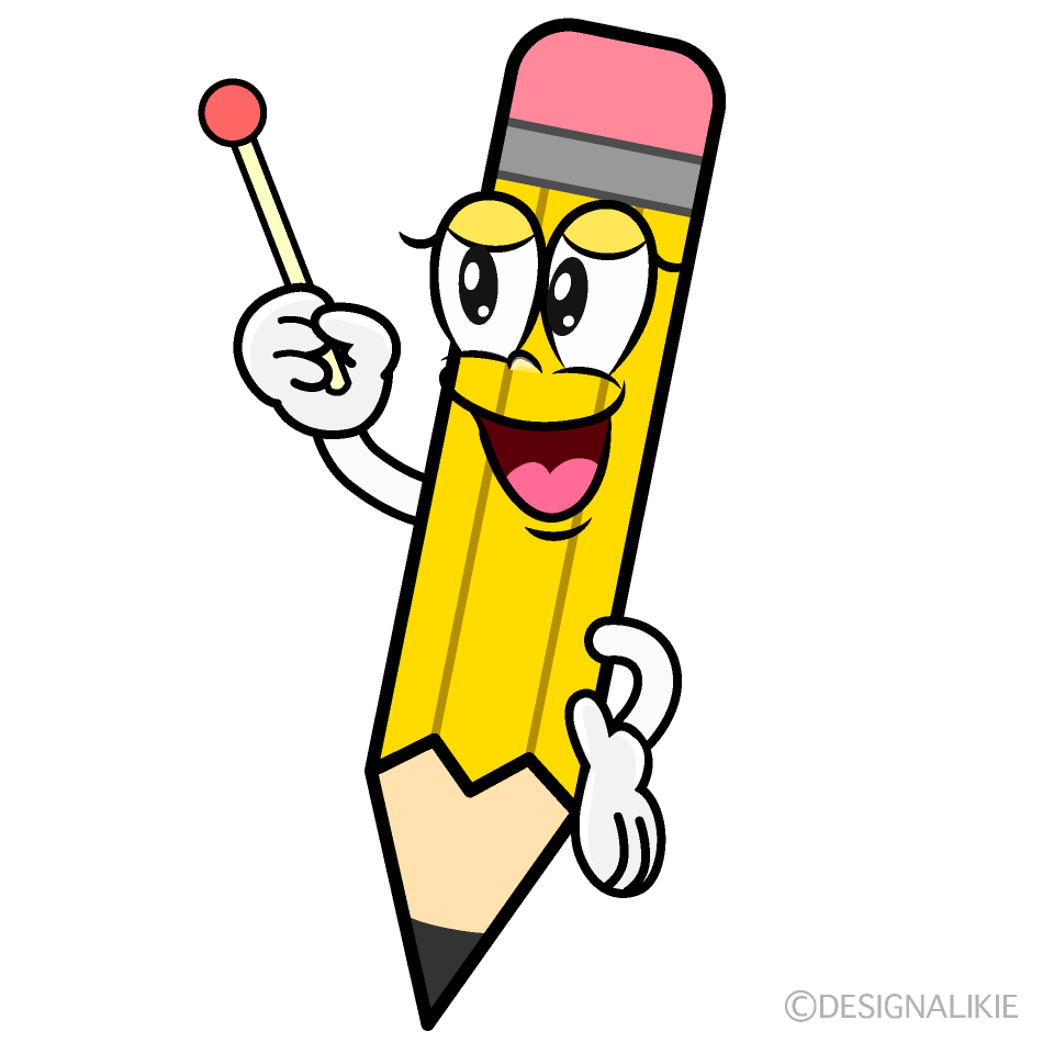 Speaking Yellow Pencil Cartoon Character Image