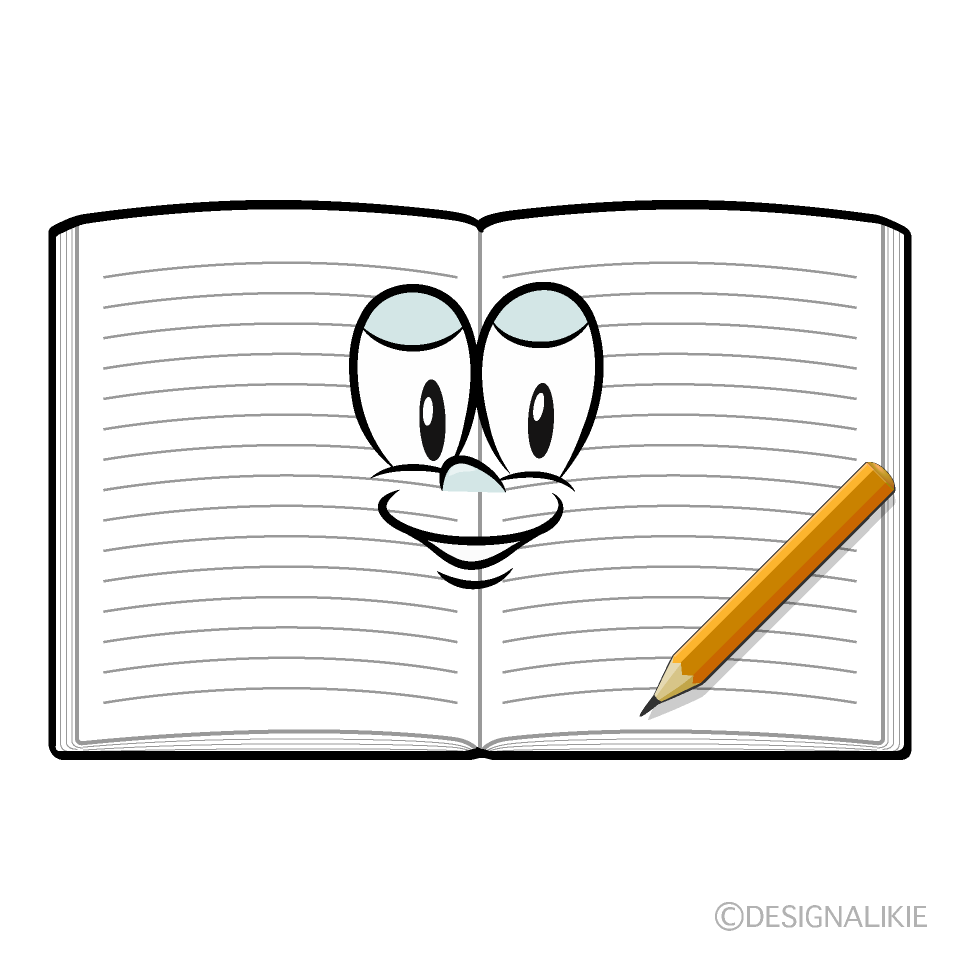 Open Notebook Cartoon Character Image