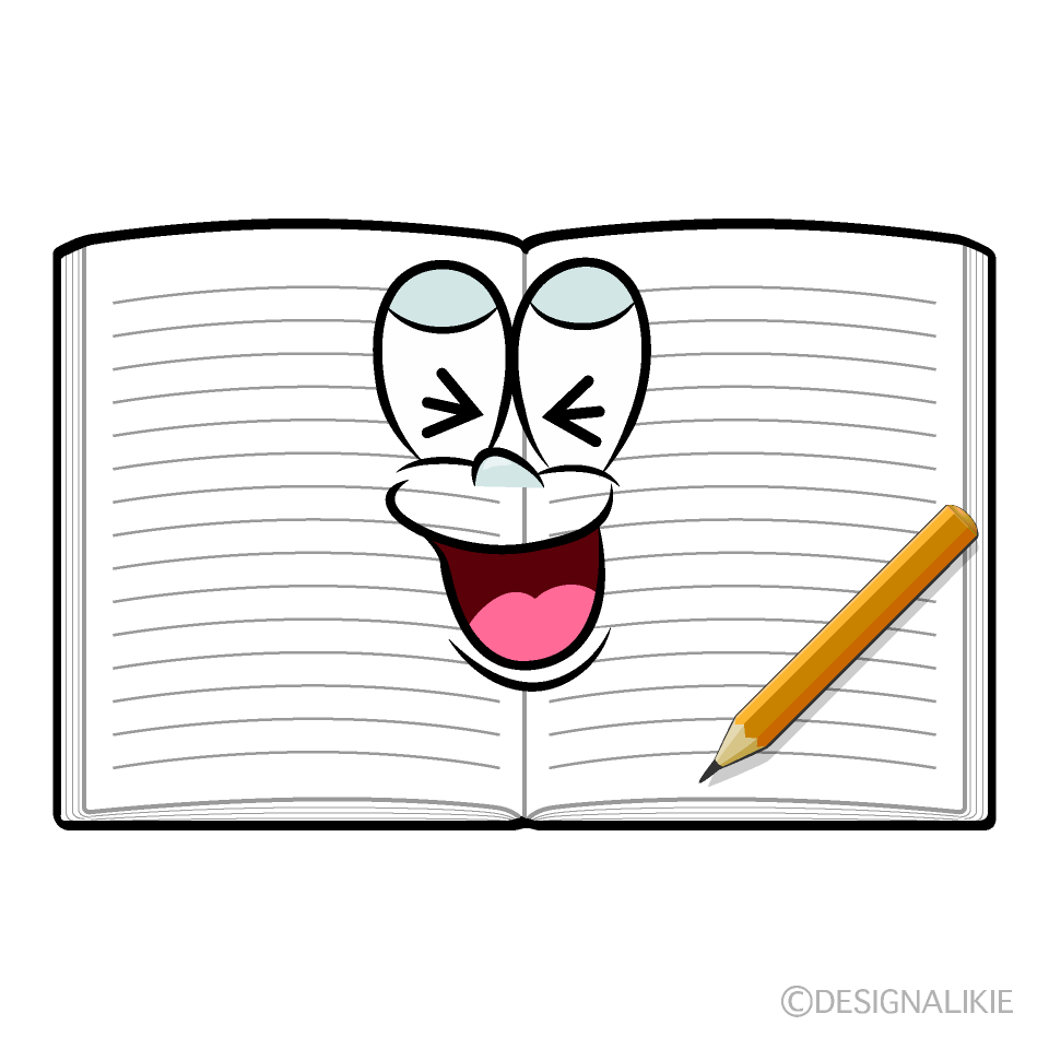 Laughing Open Notebook Cartoon Character Image