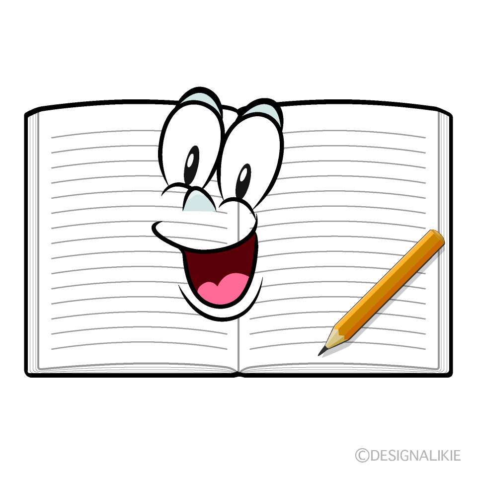 Surprising Open Notebook Cartoon Character Image