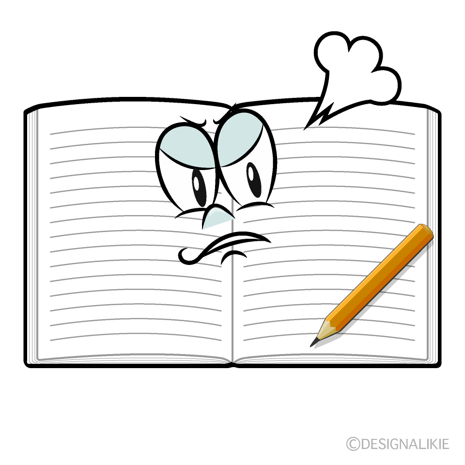 Angry Open Notebook Cartoon Character Image