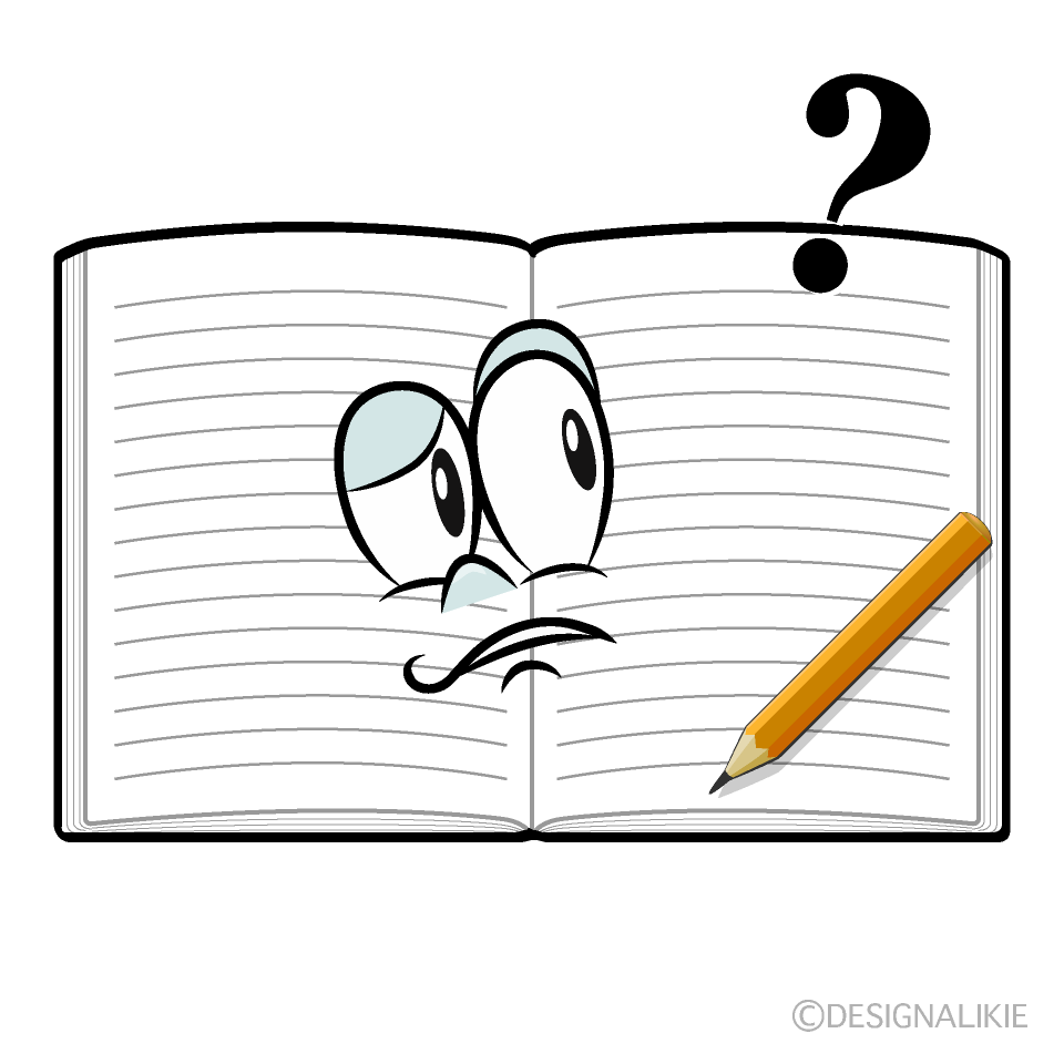 Thinking Open Notebook Cartoon Character Image