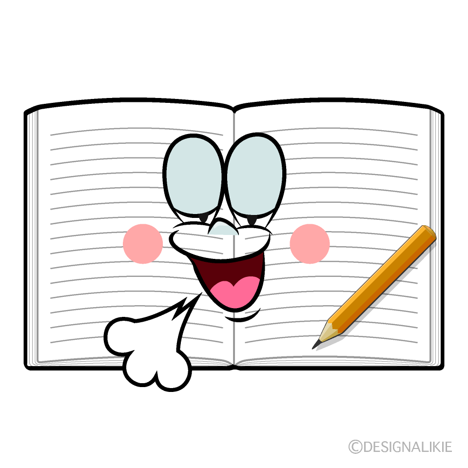 Relaxing Open Notebook Cartoon Character Image