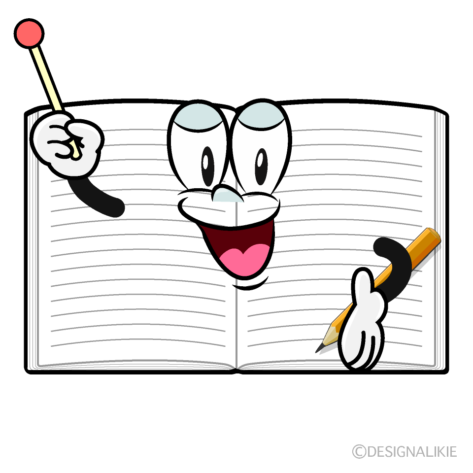 Speaking Open Notebook Cartoon Character Image