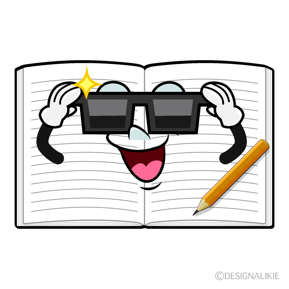 Cool Open Notebook Cartoon Character Image