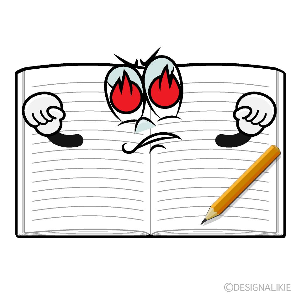 Enthusiasm Open Notebook Cartoon Character Image