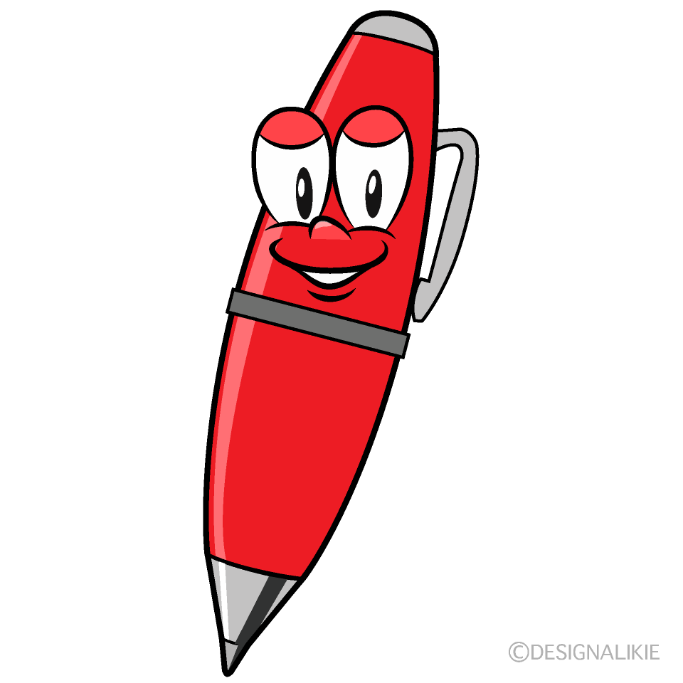 Red Pen Cartoon Character Image