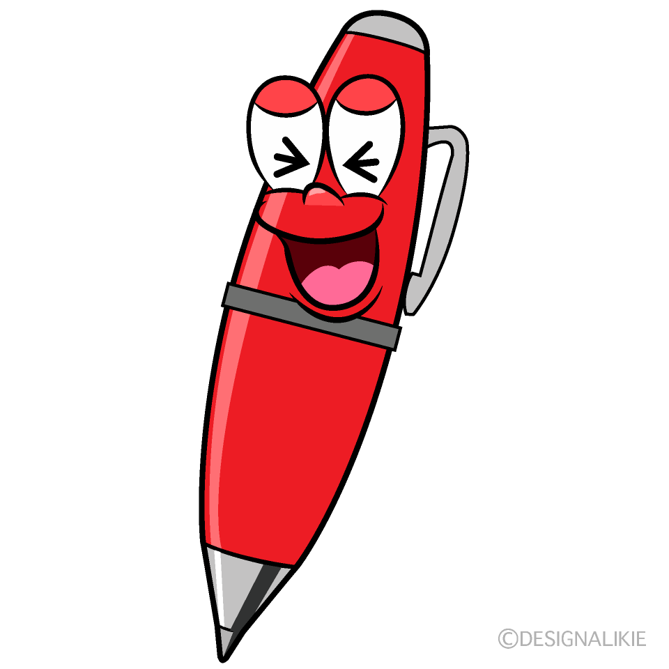 Laughing Red Pen Cartoon Character Image