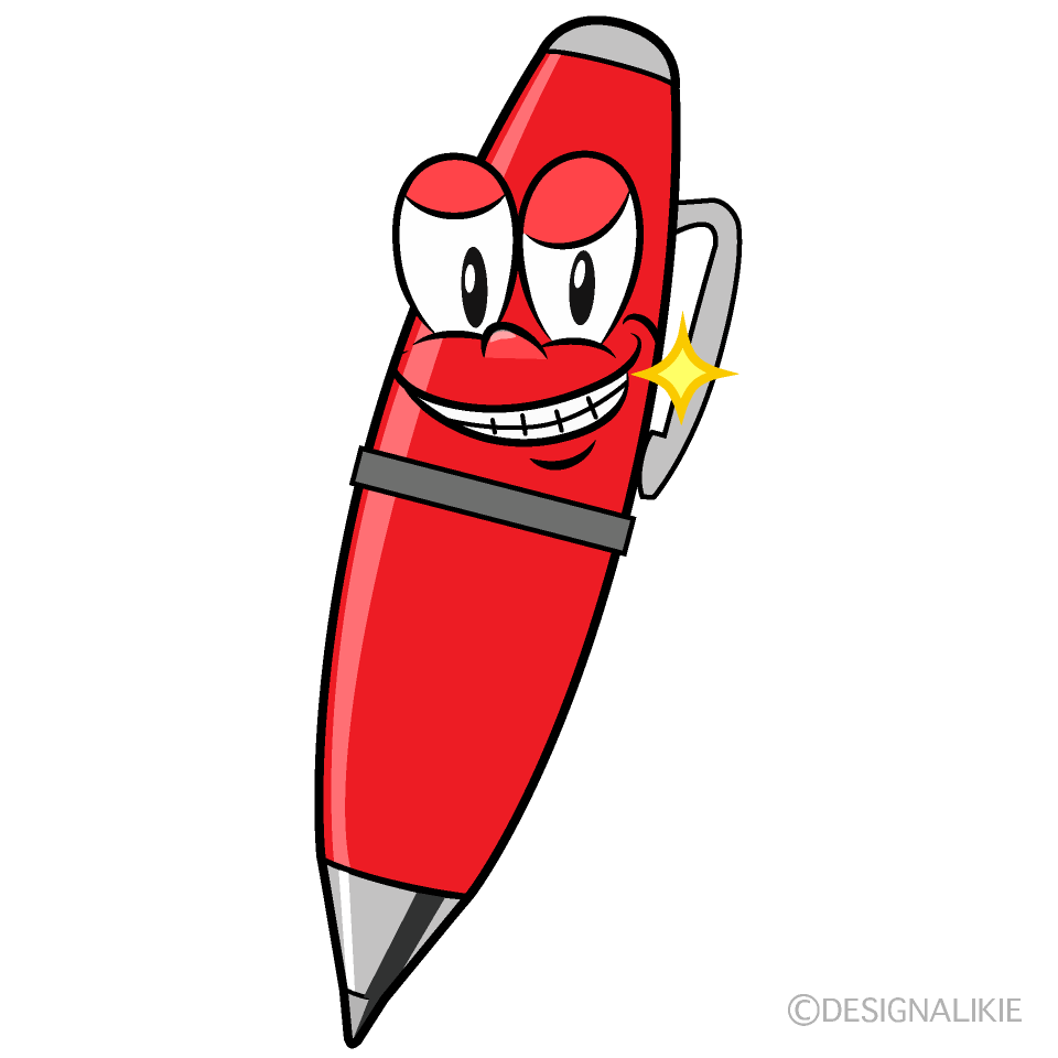 Grinning Red Pen Cartoon Character Image