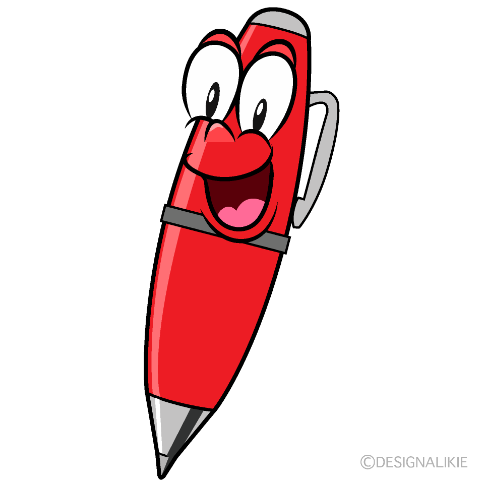 Surprising Red Pen Cartoon Character Image