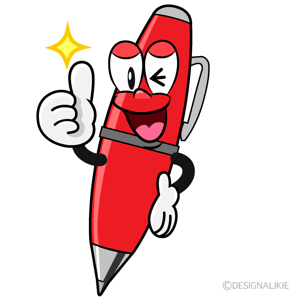 Thumbs up Red Pen Cartoon Character Image