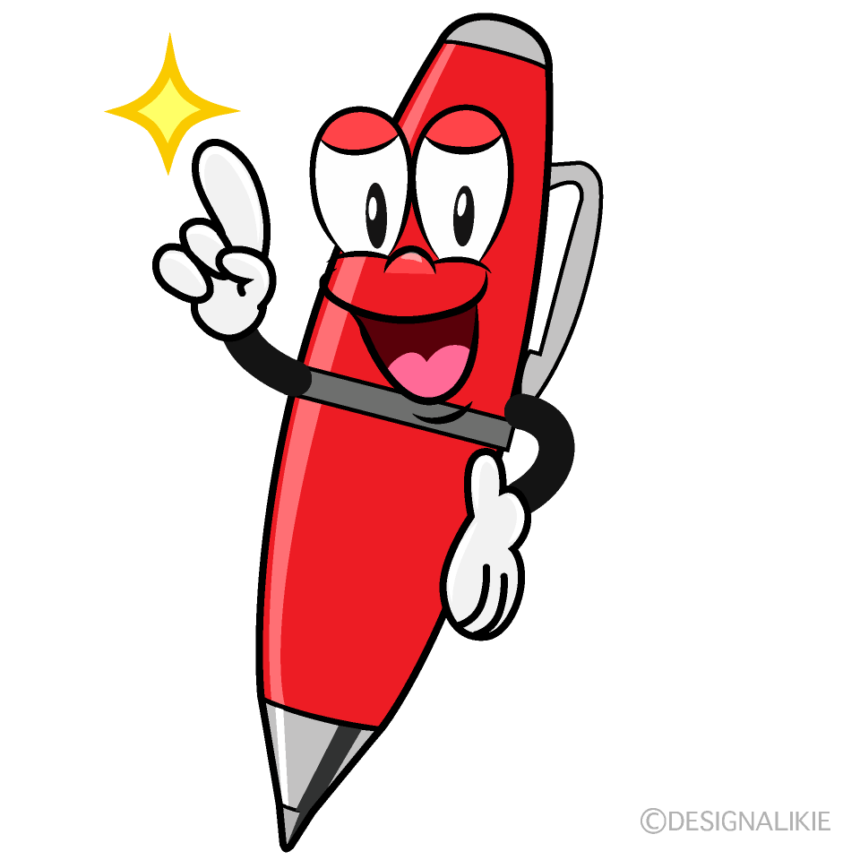 Posing Red Pen Cartoon Character Image