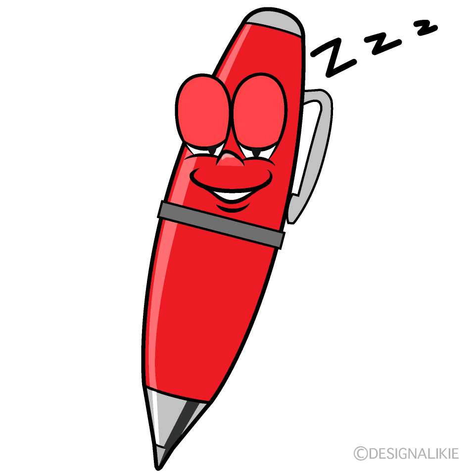 Sleeping Red Pen Cartoon Character Image