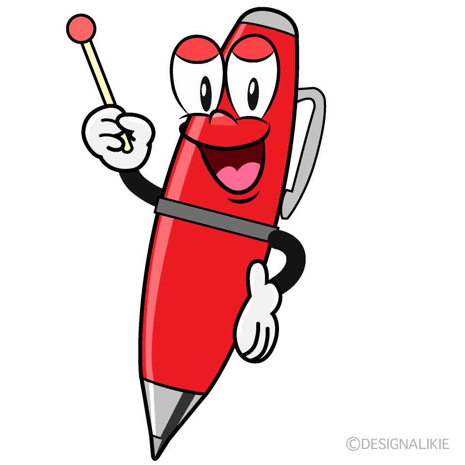 Speaking Red Pen Cartoon Character Image