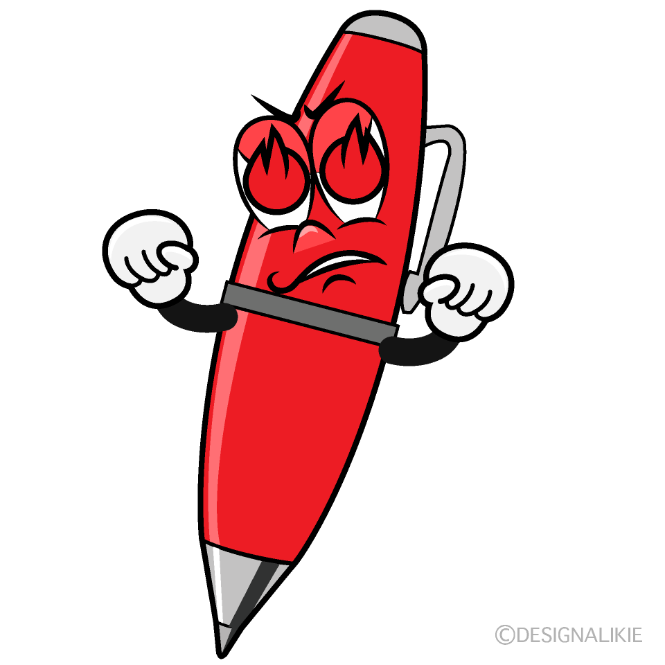 Enthusiasm Red Pen Cartoon Character Image