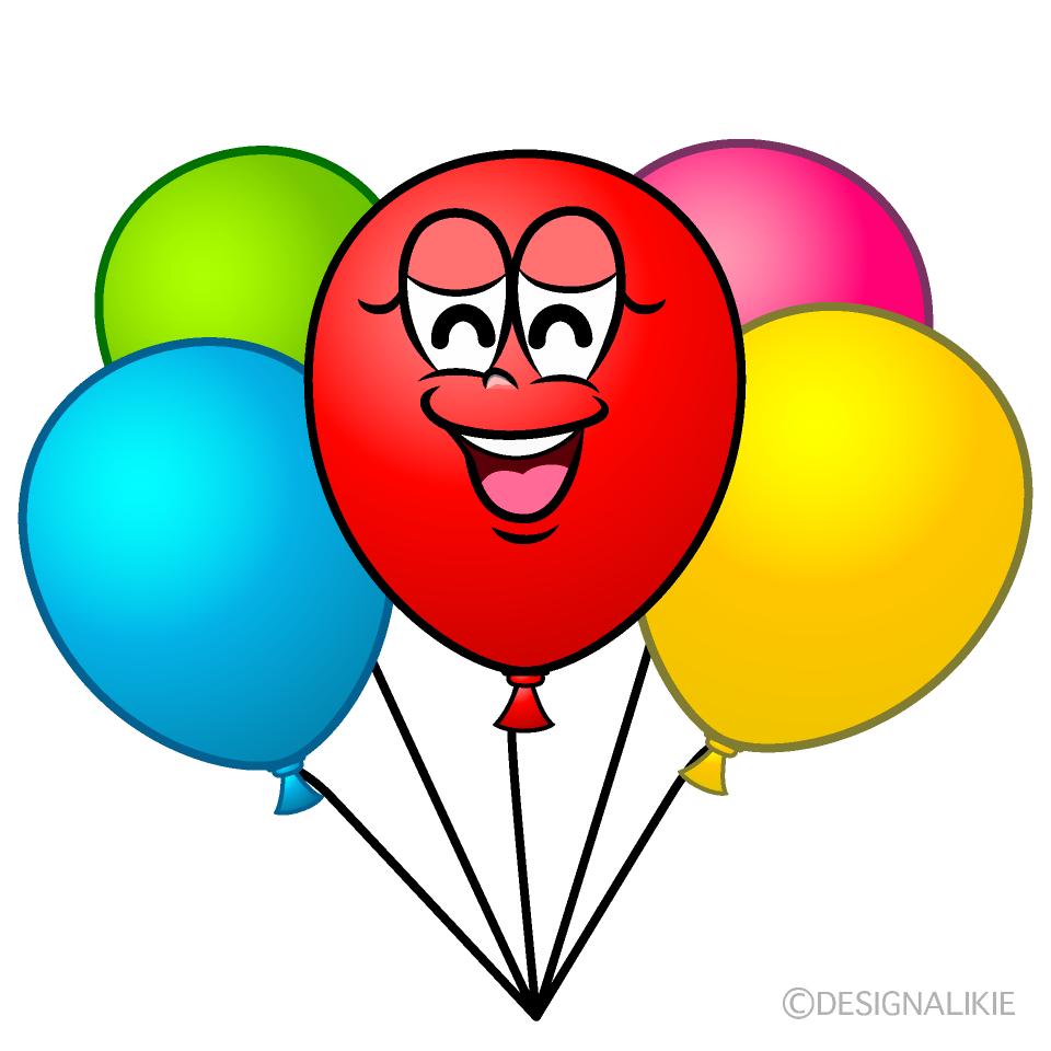 Smiling Colorful Balloon Cartoon Character Image