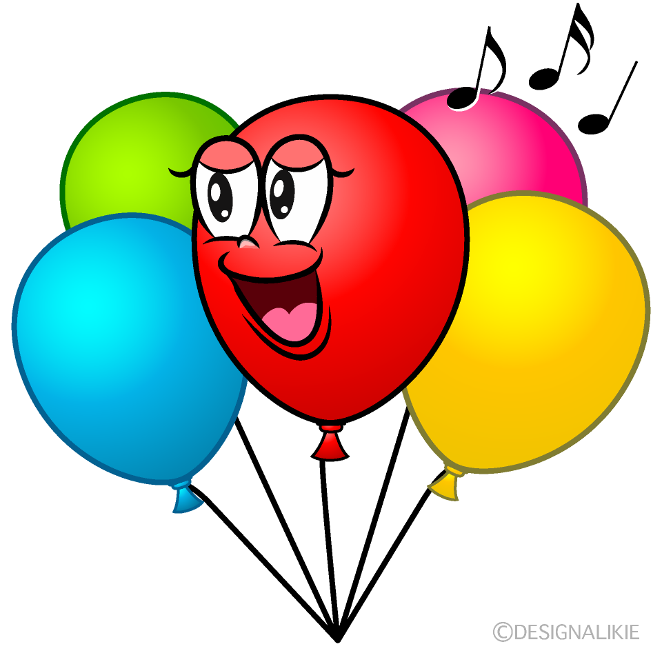 Singing Colorful Balloon Cartoon Character Image