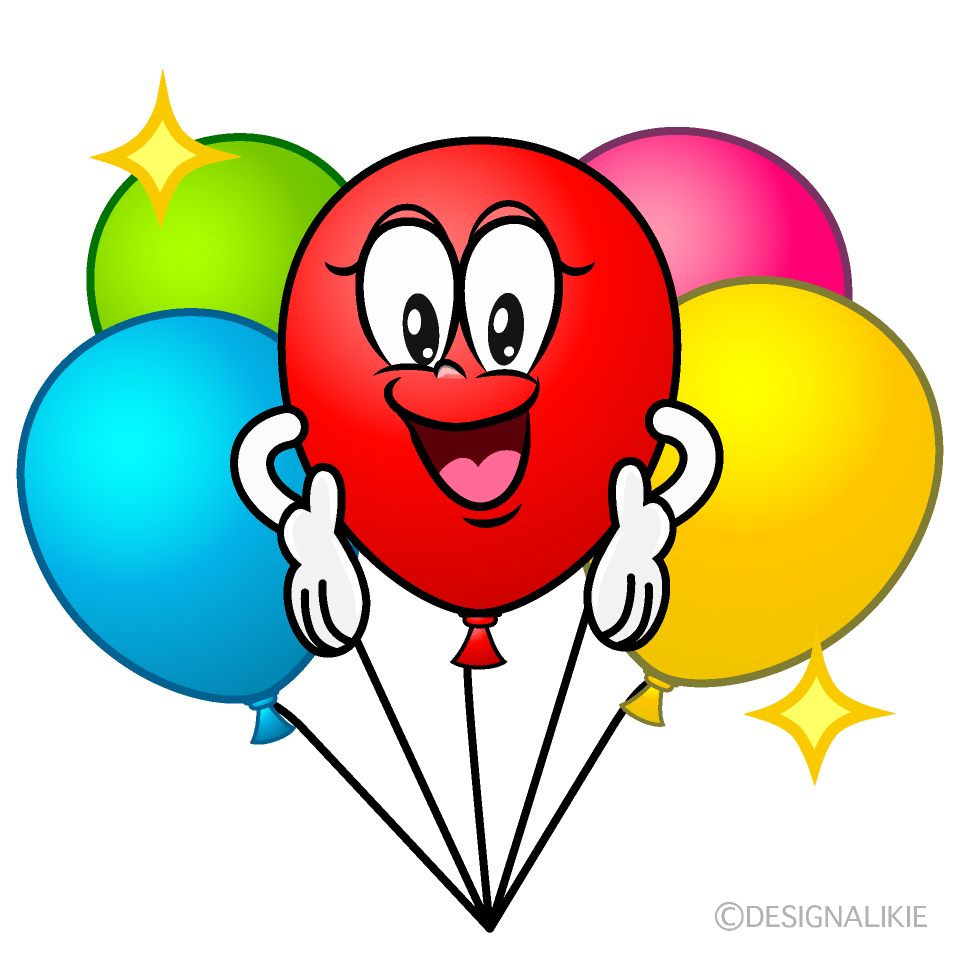 Glitter Colorful Balloon Cartoon Character Image