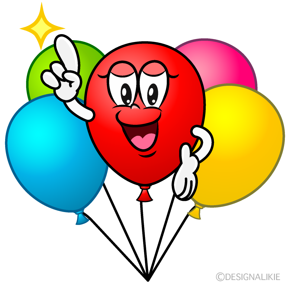 Posing Colorful Balloon Cartoon Character Image