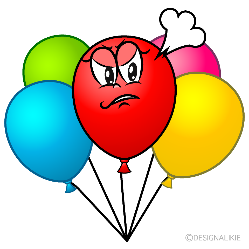 Angry Colorful Balloon Cartoon Character Image