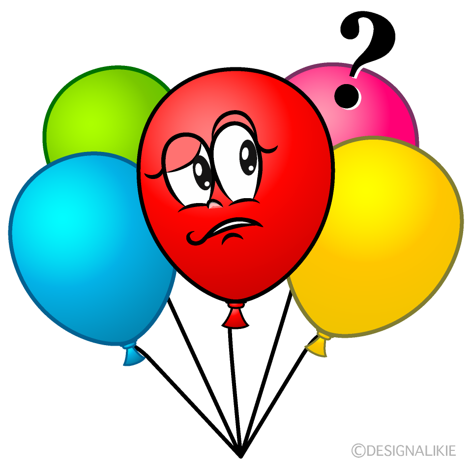 Thinking Colorful Balloon Cartoon Character Image