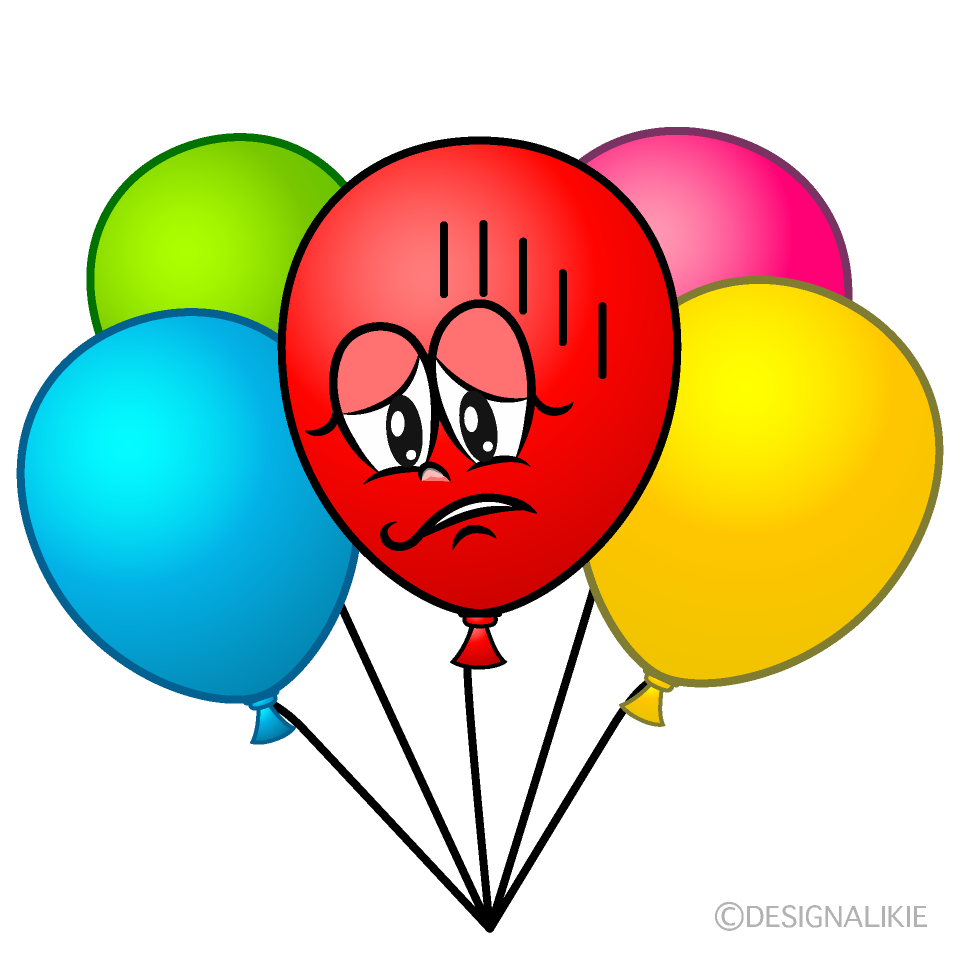 Depressed Colorful Balloon Cartoon Character Image