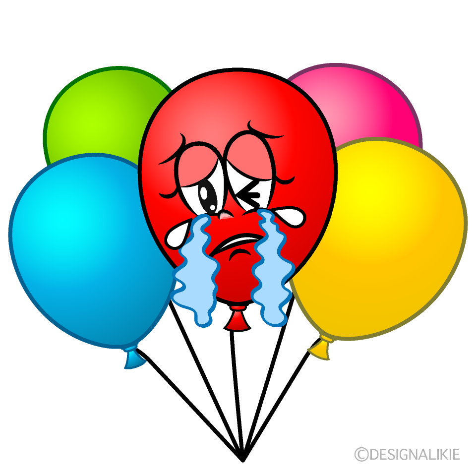 Crying Colorful Balloon Cartoon Character Image