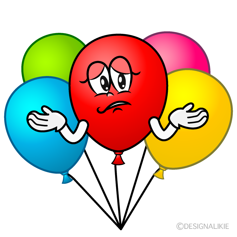 Troubled Colorful Balloon Cartoon Character Image