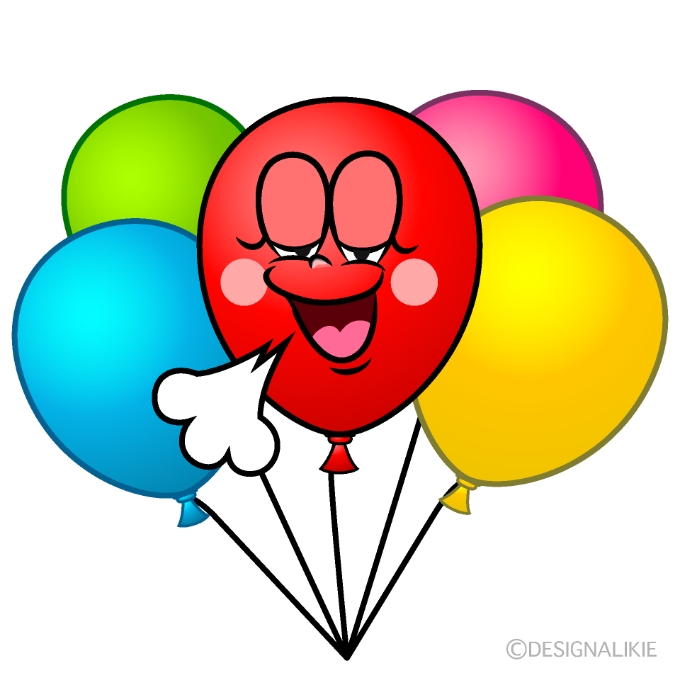 Relaxing Colorful Balloon Cartoon Character Image