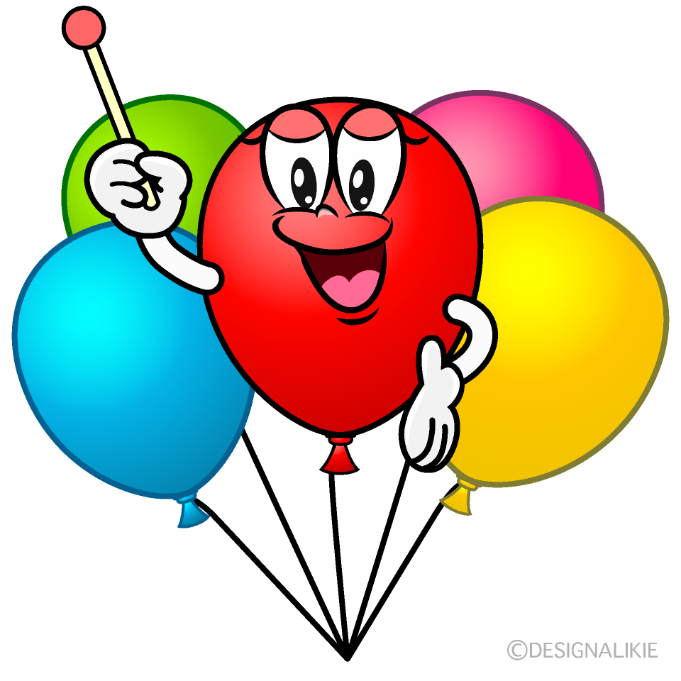 Speaking Colorful Balloon Cartoon Character Image