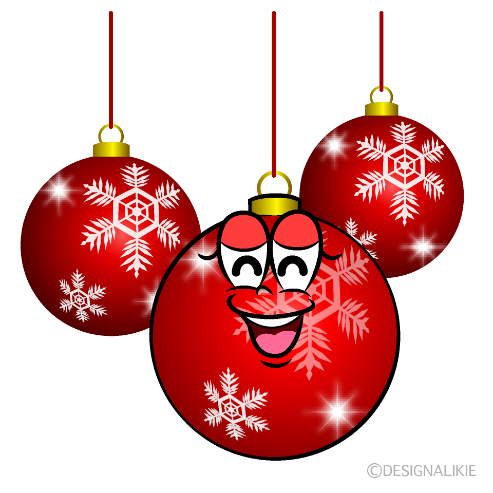 Smiling Christmas Ornaments Cartoon Character Image