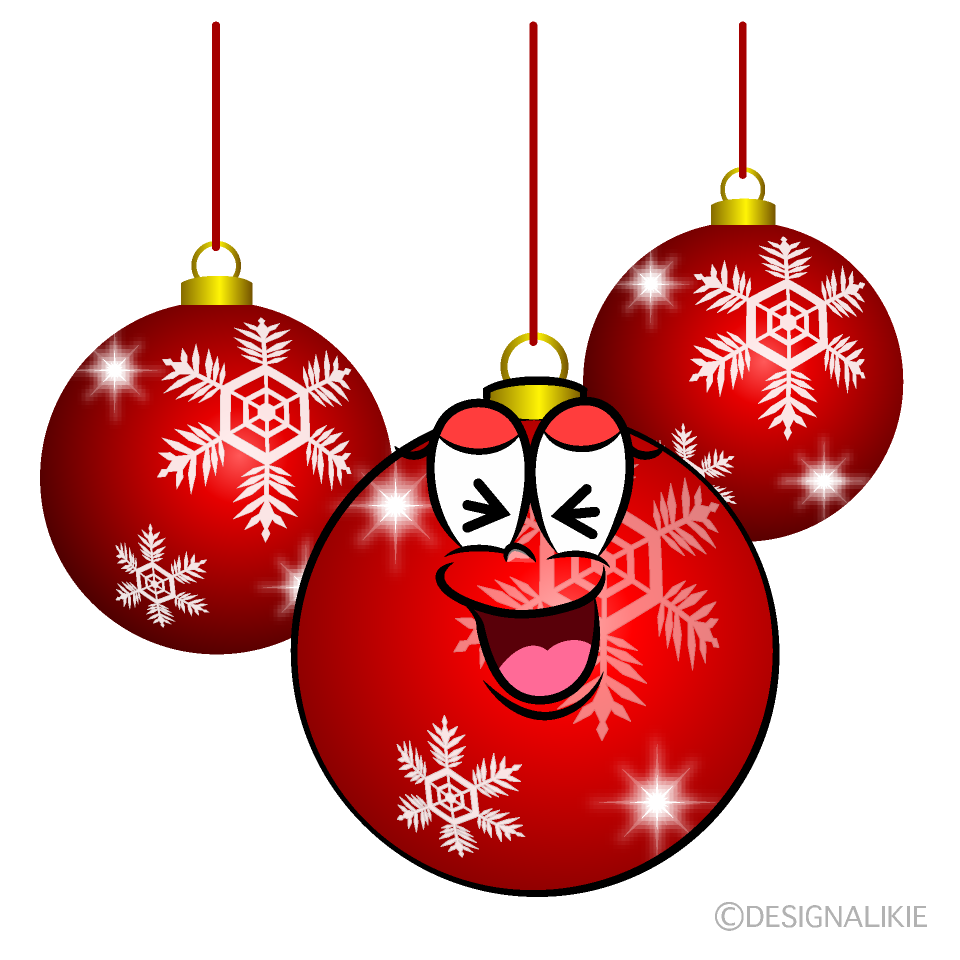 Laughing Christmas Ornaments Cartoon Character Image