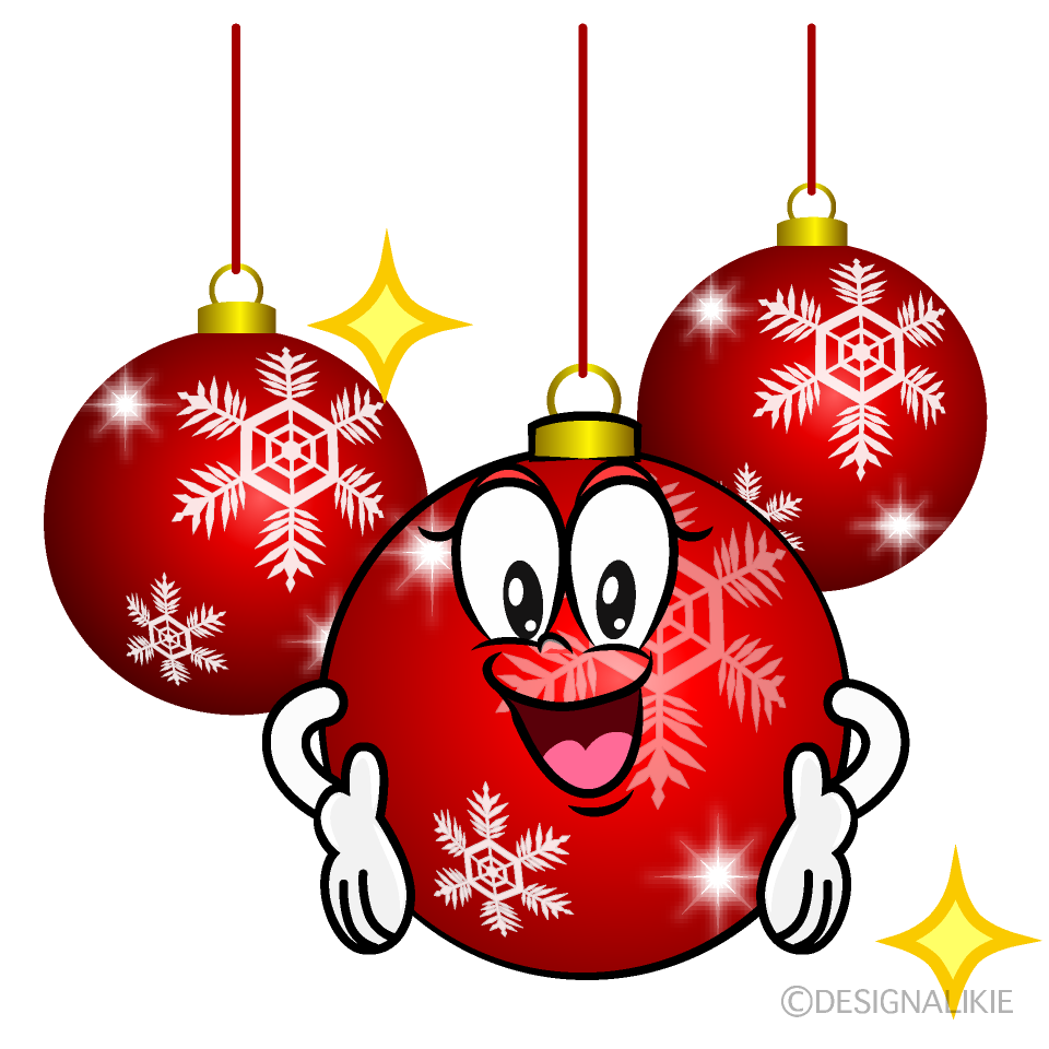 Glitter Christmas Ornaments Cartoon Character Image