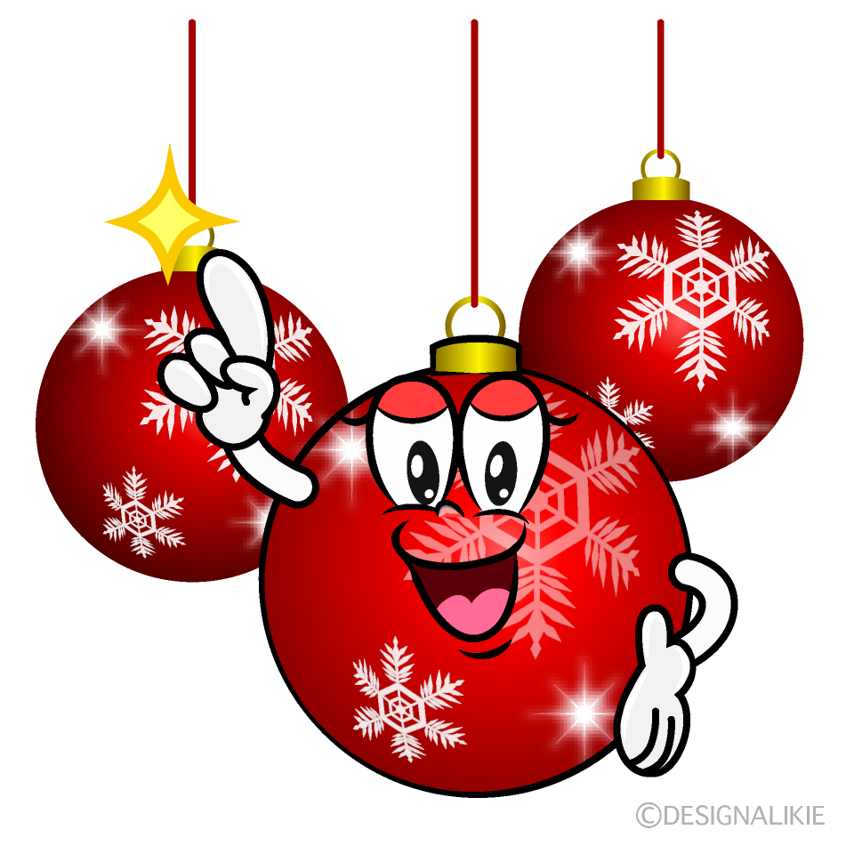 Posing Christmas Ornaments Cartoon Character Image