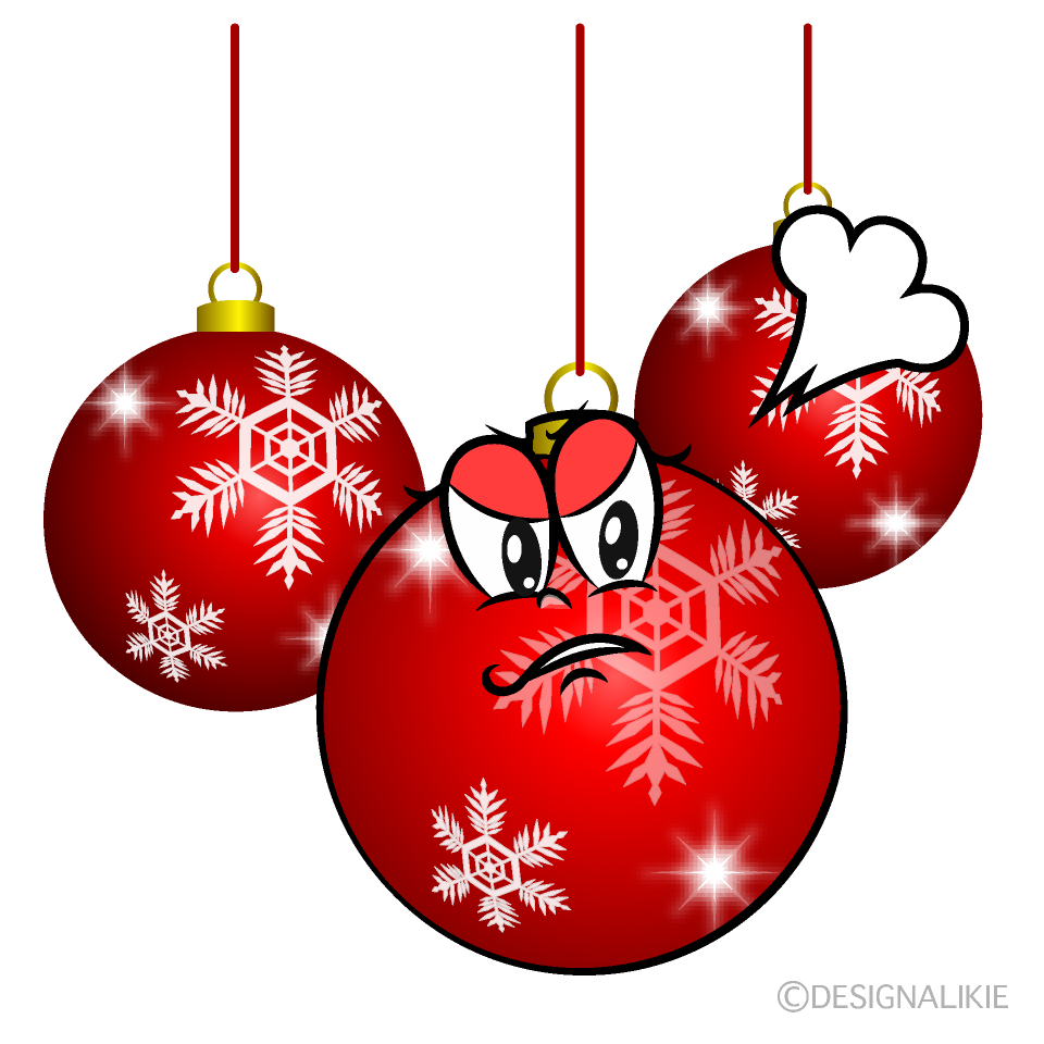 Angry Christmas Ornaments Cartoon Character Image