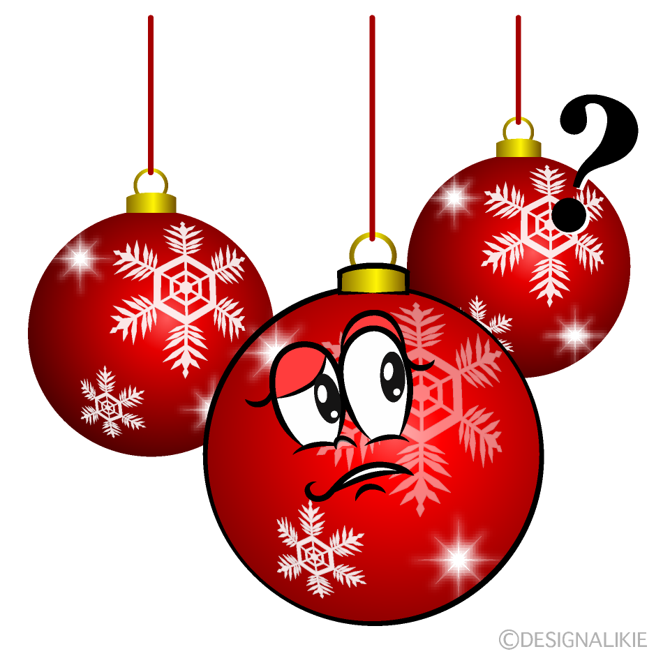 Thinking Christmas Ornaments Cartoon Character Image