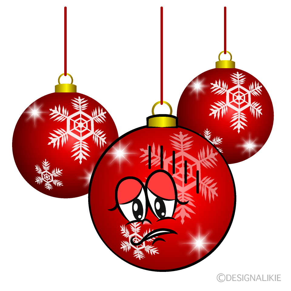 Depressed Christmas Ornaments Cartoon Character Image