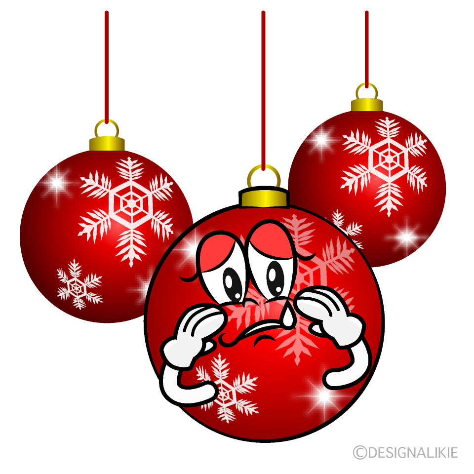 Sad Christmas Ornaments Cartoon Character Image