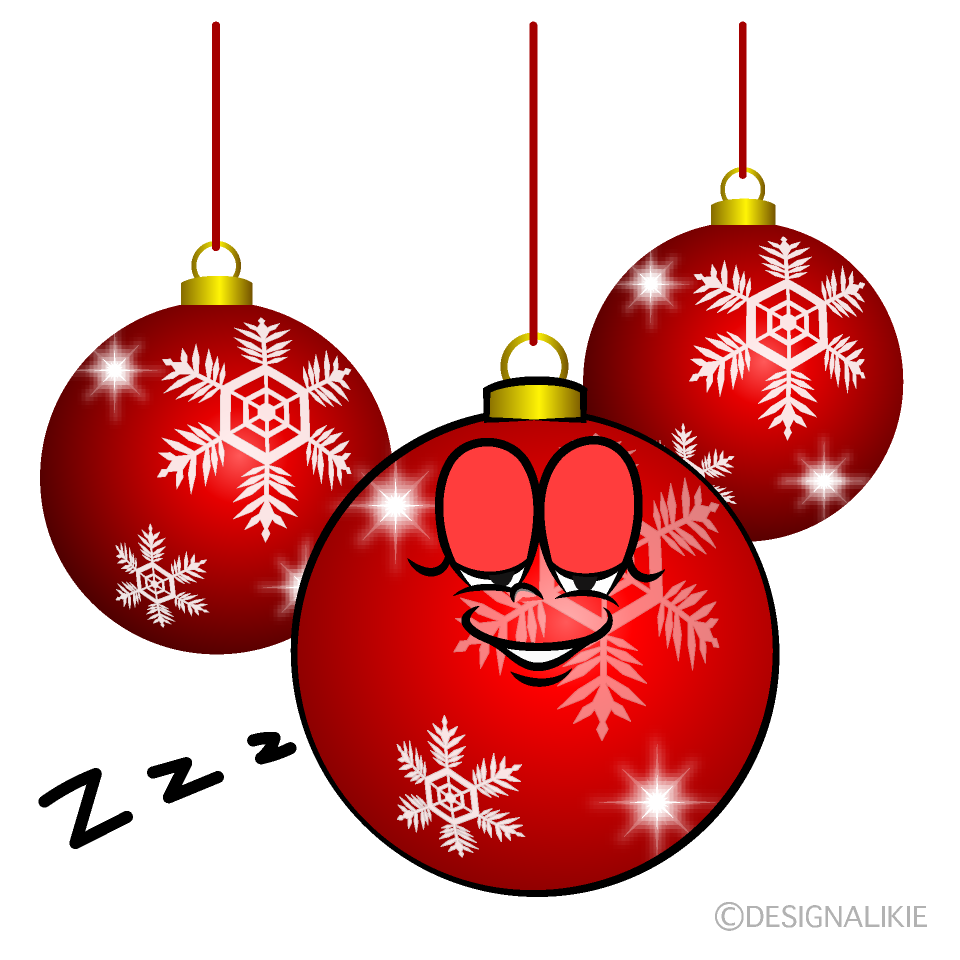 Sleeping Christmas Ornaments Cartoon Character Image