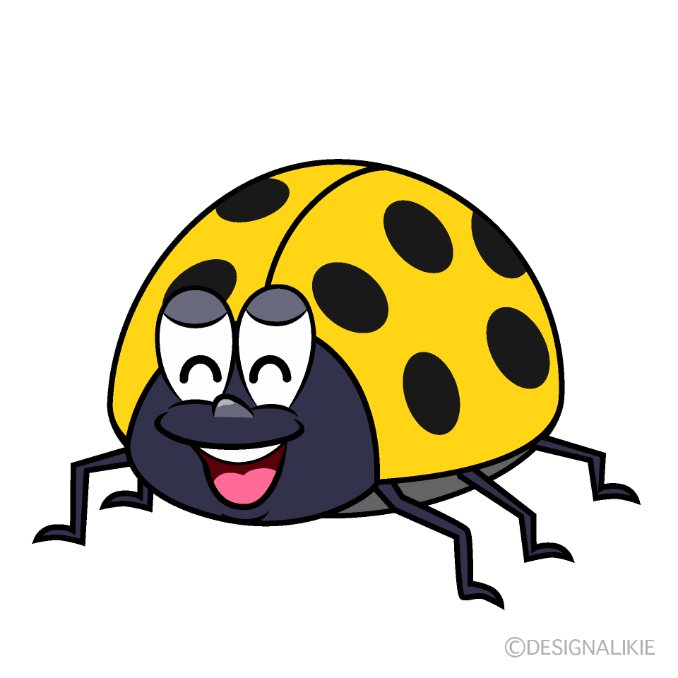 Smiling Yellow Ladybug Cartoon Character Image