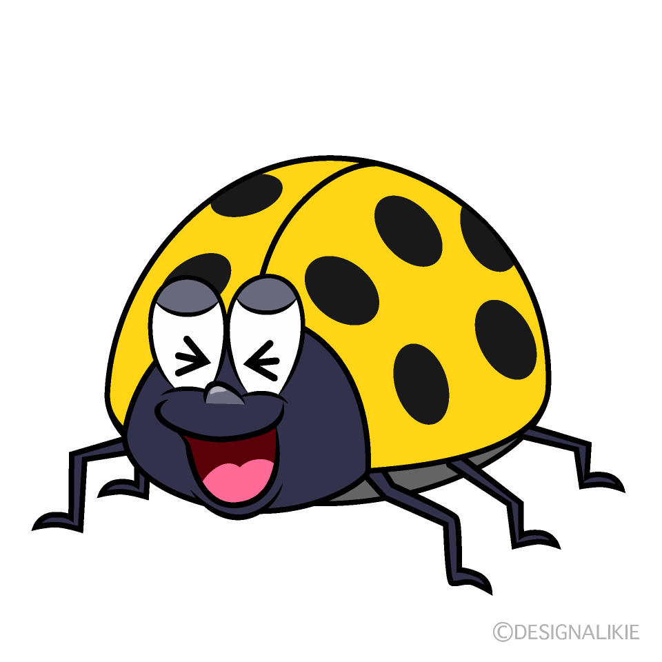 Laughing Yellow Ladybug Cartoon Character Image